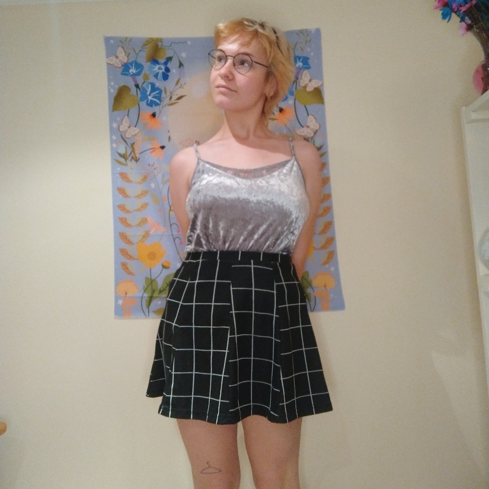 Black & White Checkered Skirt